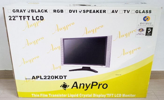 애니프로 22인치LCD모니터 APL220KDT TV수신+스피커내장 제품을 팝니다 - 1번째 사진. (기독정보넷 - 기독교 벼룩시장.) 